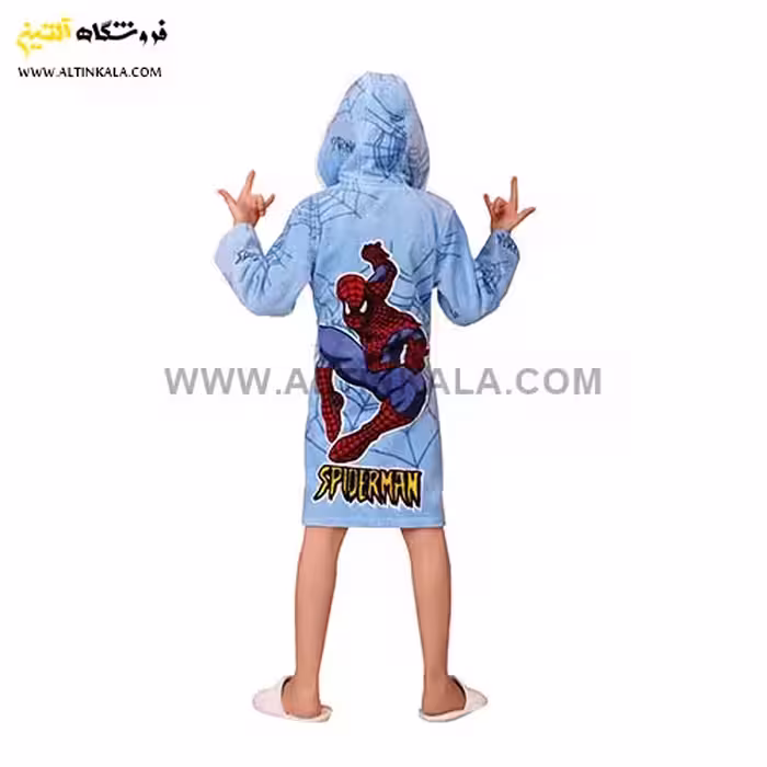حوله پالتویی کودک پودایران طرح مرد عنکبوتی سایز 100