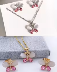 نیمست استیل زنانه پروانه با سنگ اوپال 195220280