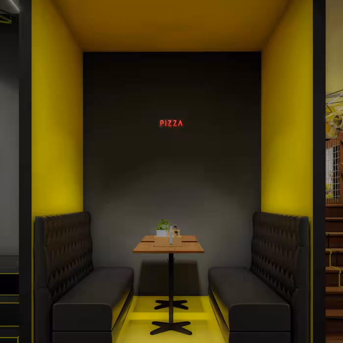 چراغ دیواری نئون دیزاین طرح Pizza-Text_RD