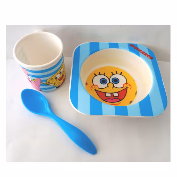 ظرف غذای 3 تکه کودک مدل باب اسفنجی کد Bob-2020