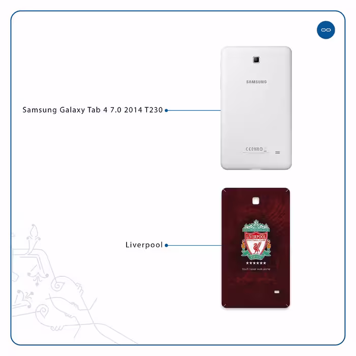 برچسب پوششی ماهوت مدل Liverpool مناسب برای تبلت سامسونگ Galaxy Tab 4 7.0 2014 T230