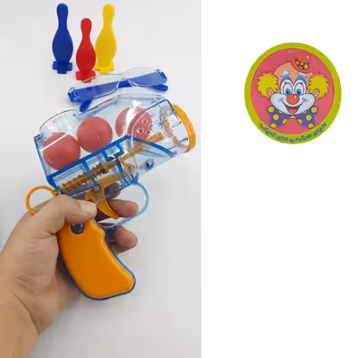 ست تفنگ بازی دنیای سرگرمی های کمیاب مدل کلت توپ انداز مجموعه 8 عددی