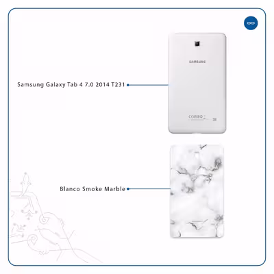 برچسب پوششی ماهوت مدل Blanco-Smoke-Marble مناسب برای تبلت سامسونگ Galaxy Tab 4 7.0 2014 T231