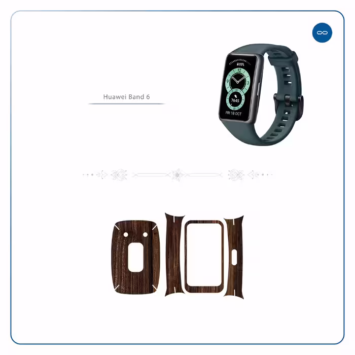 برچسب ماهوت طرح Dark Walnut Wood مناسب برای ساعت هوشمند هوآوی band 6
