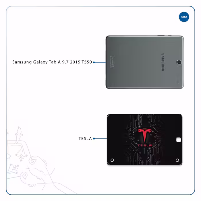 برچسب پوششی ماهوت مدل TESLA مناسب برای تبلت سامسونگ Galaxy Tab A 9.7 2015 T550