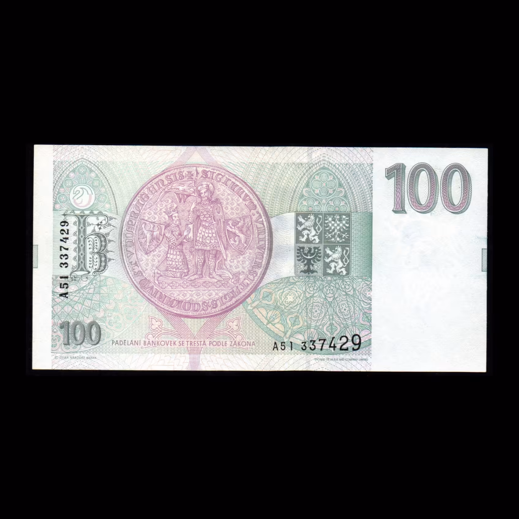 اسکناس تزئینی طرح کشور چک مدل 100 کرونا