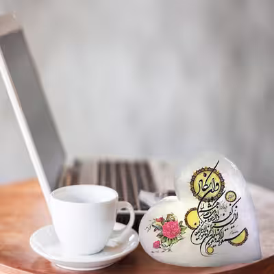 آباژور سنگ نمک طرح قلب کد 7