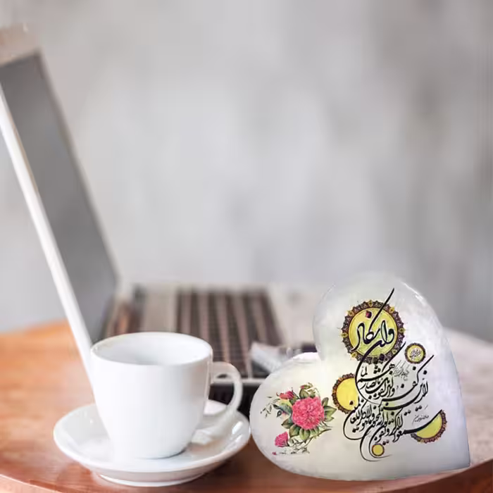 آباژور سنگ نمک طرح قلب کد 7