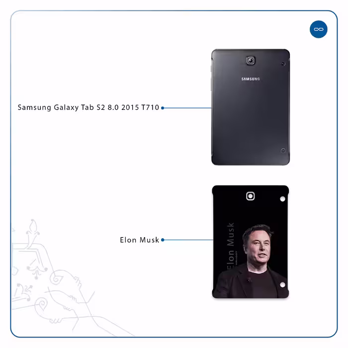 برچسب پوششی ماهوت مدل Elon Musk مناسب برای تبلت سامسونگ Galaxy Tab S2 8.0 2015 T710