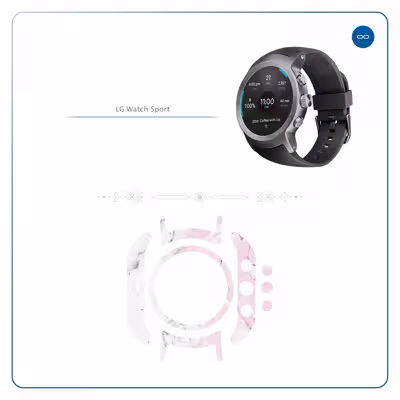 برچسب ماهوت طرح Blanco Pink Marble مناسب برای ساعت هوشمند ال جی Watch Sport