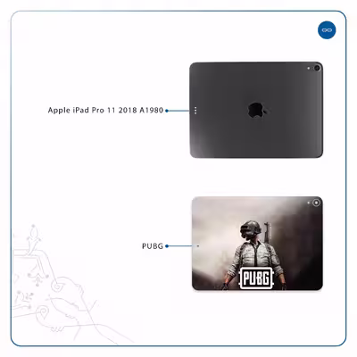 برچسب پوششی ماهوت مدل Pubg-Game مناسب برای تبلت اپل iPad Pro 11 2018 A1980