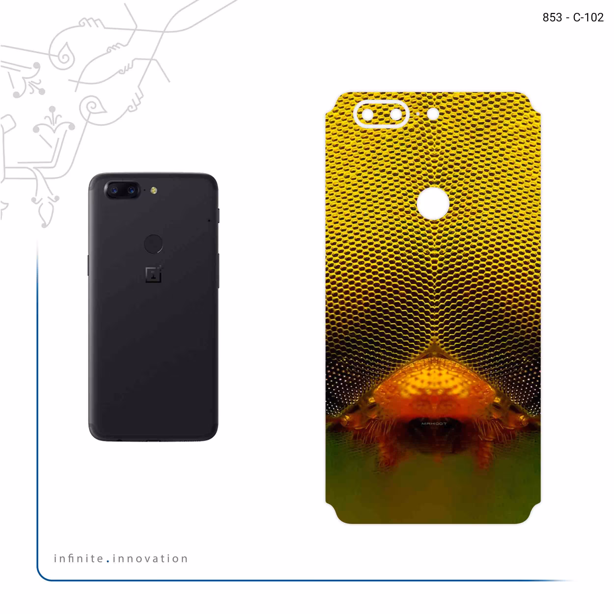 برچسب پوششی ماهوت مدل Bee eyes مناسب برای گوشی موبایل وان پلاس 5T