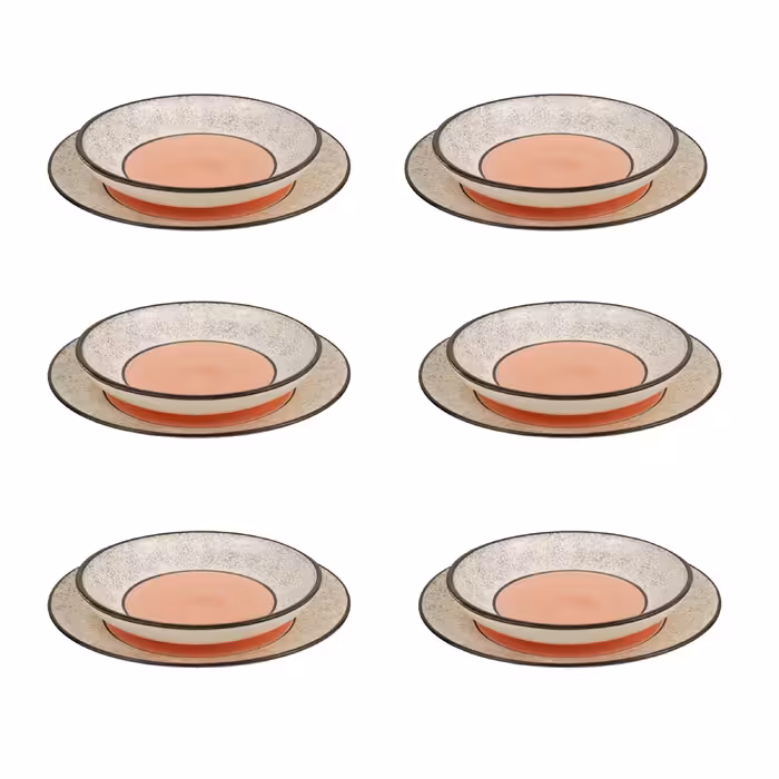 بشقاب سرامیکی مدل پلو و خورشت خوری خورشید کد kh po 12 مجموعه 12 عددی