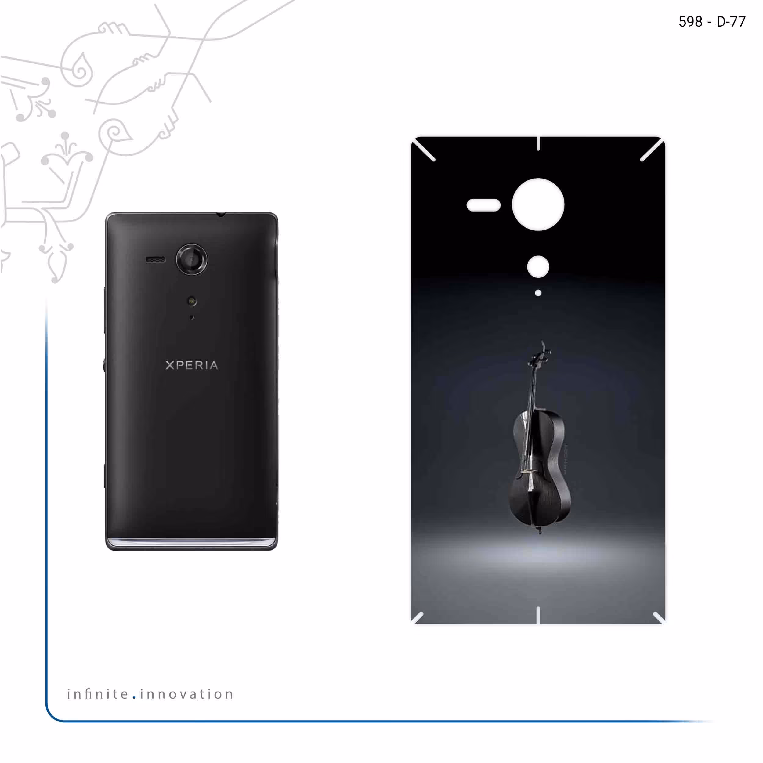 برچسب پوششی ماهوت مدل Cello مناسب برای گوشی موبایل سونی Xperia SP