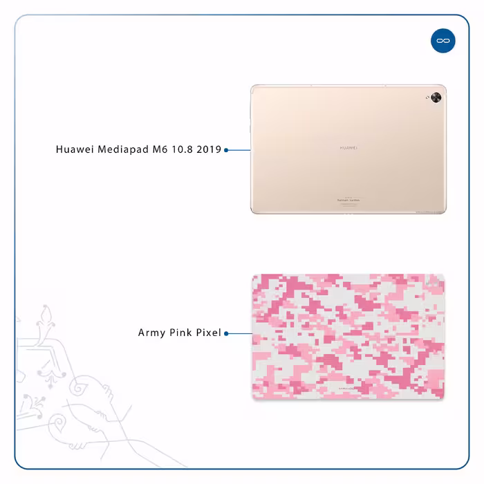 برچسب پوششی ماهوت مدل Army-Pink-pixel مناسب برای تبلت هوآوی Mediapad M6 10.8 2019
