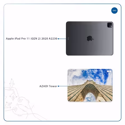 برچسب پوششی ماهوت مدل AZADI-Tower مناسب برای تبلت اپل iPad Pro 11 (GEN 2) 2020 A2230