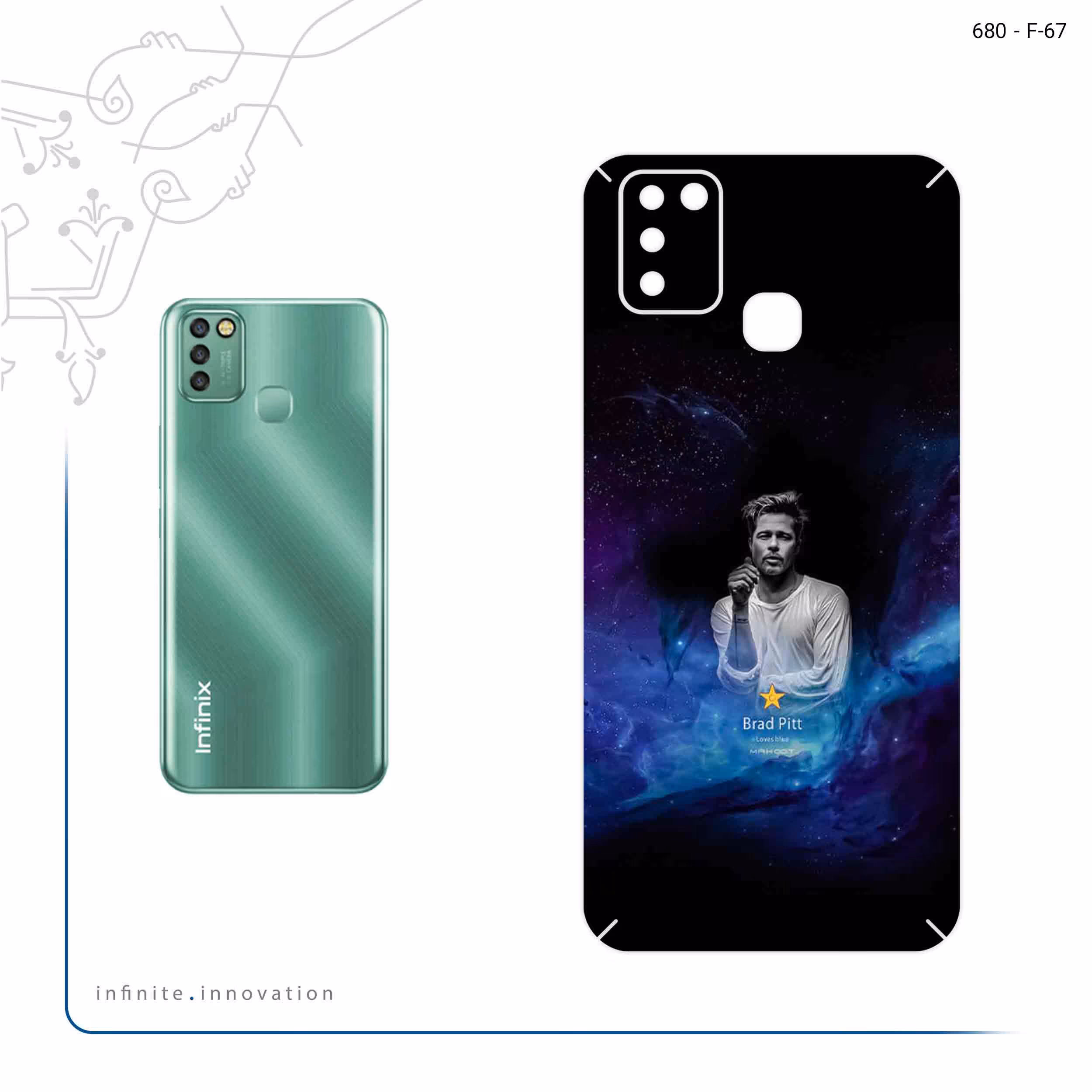 برچسب پوششی ماهوت مدل Brad Pitt مناسب برای گوشی موبایل اینفینیکس Smart 6 X657B