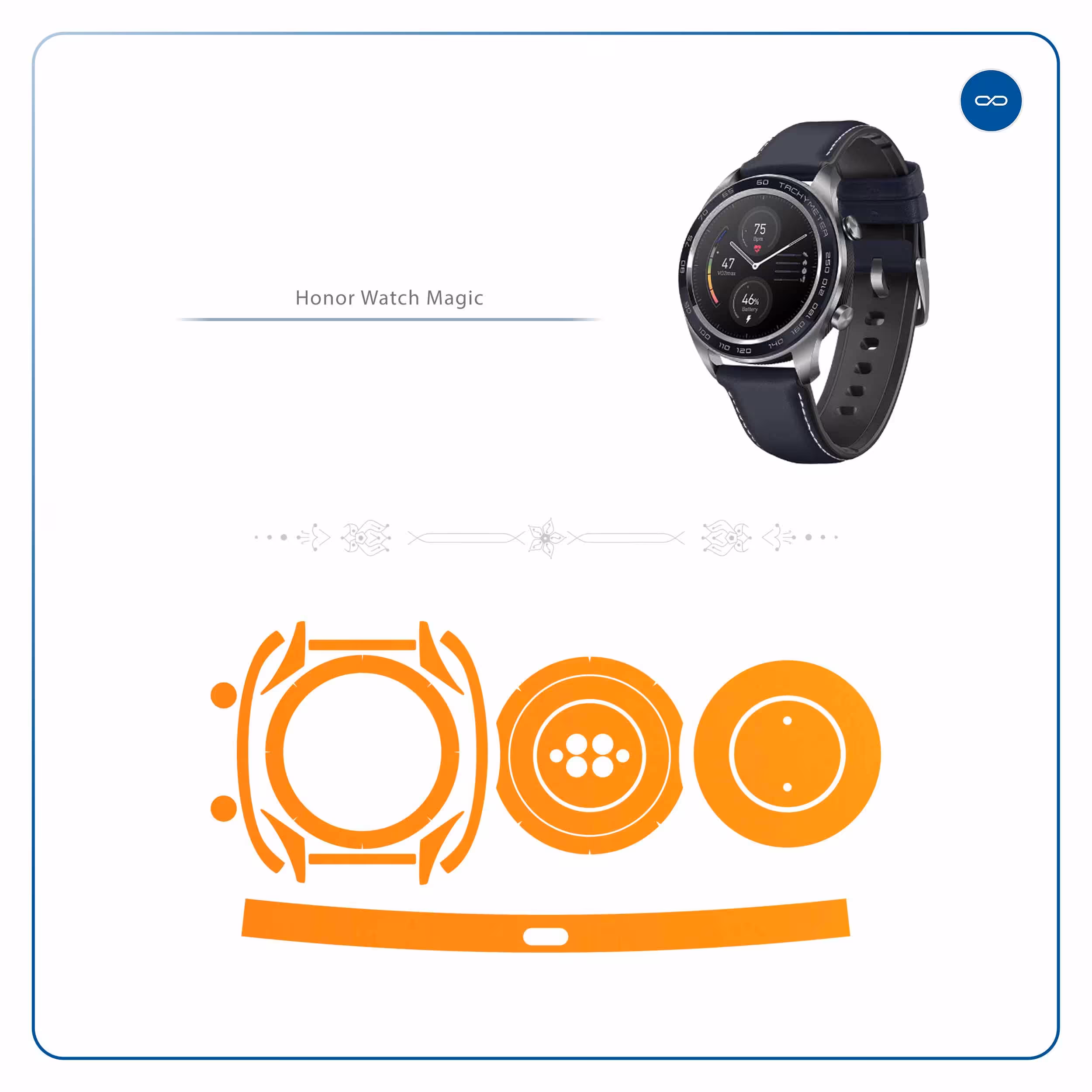 برچسب ماهوت طرح Matte Orange مناسب برای ساعت هوشمند آنر watch magic