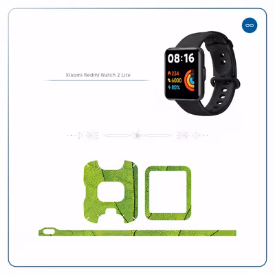 برچسب ماهوت طرح Leaf_Texture مناسب برای ساعت هوشمند شیائومی Redmi Watch 2 Lite