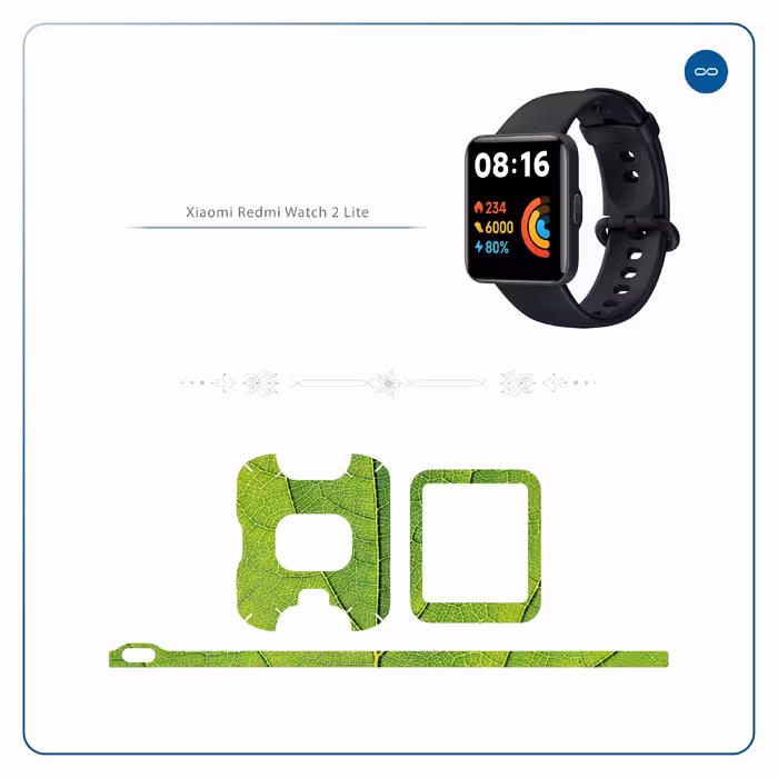 برچسب ماهوت طرح Leaf_Texture مناسب برای ساعت هوشمند شیائومی Redmi Watch 2 Lite