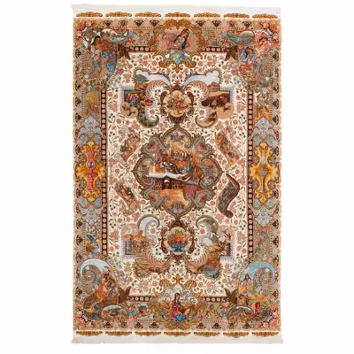 فرش دستبافت شش متری مدل چله و گل کد h1112 یک جفت