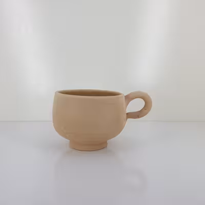 فنجان سفالی خام کد 1  مجموعه 6 عددی