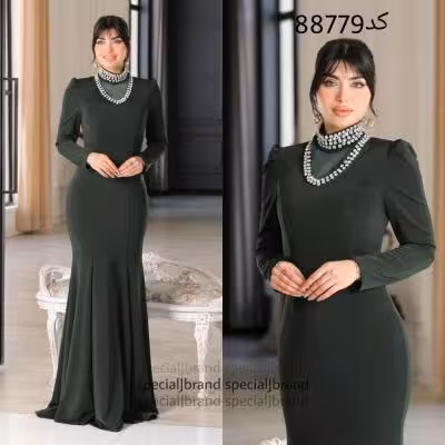پیراهن شب زنانه ماکسی مجلسی کرپ غواصی مدل الیکا