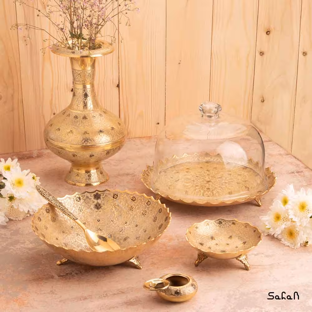 ست پذیرایی برنجی میناکاری کد 129