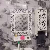 آینه باکس سرویس بهداشتی با طرح شمشاد (ست کامل)