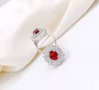 انگشتر جواهری یاقوت سرخ نقره زنانه کد 10879