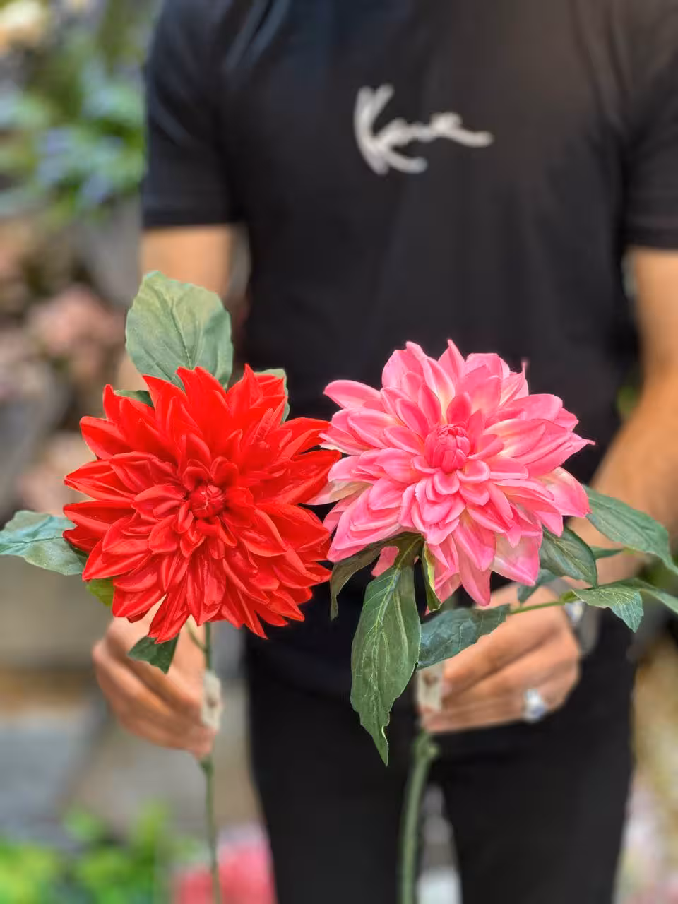 گل مصنوعی کوکب دو شاخه رنگی