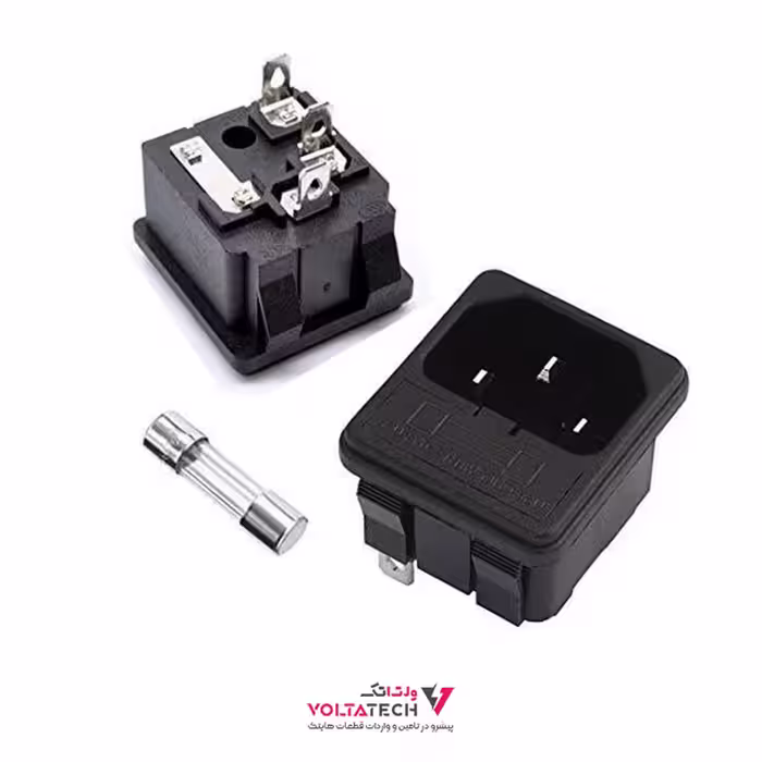 جک پاور کامپیوتر ورودی 220V نری فیوزدار خاری AC-02