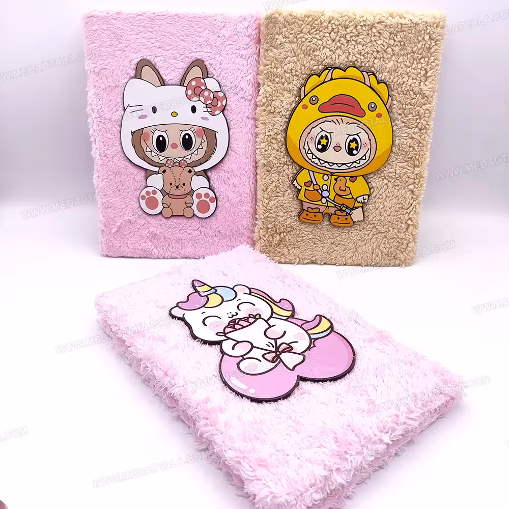 دفتر پولیشی 100 برگ فانتزی چوبی طرح (لبوبو – یونی کورن)