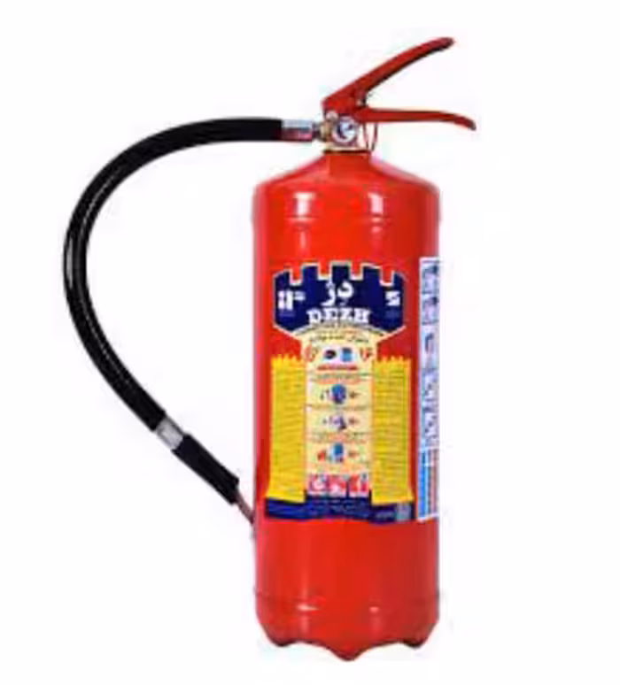 کپسول آتش نشانی پودر و گاز 6 کیلوگرمی دژبه انضمام نازل وبست دیواری