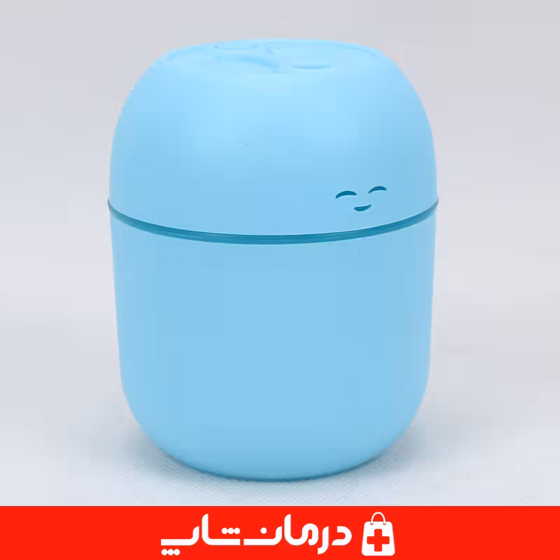 دستگاه بخور سرد طرح لبخندمدل تخم مرغی رنگ آبی رطوبت ساز کوچک چراغدار 220ml