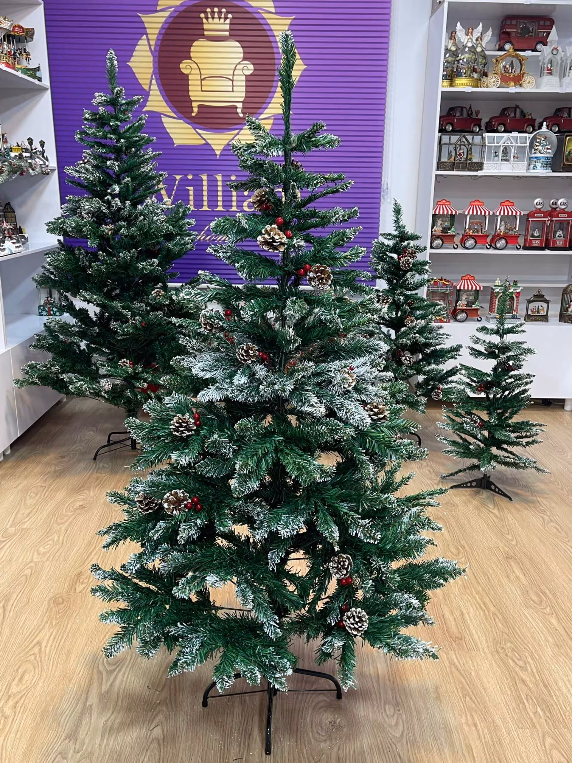 درخت کریسمس 150سانت نوک برفی کاج و میوه 334-2