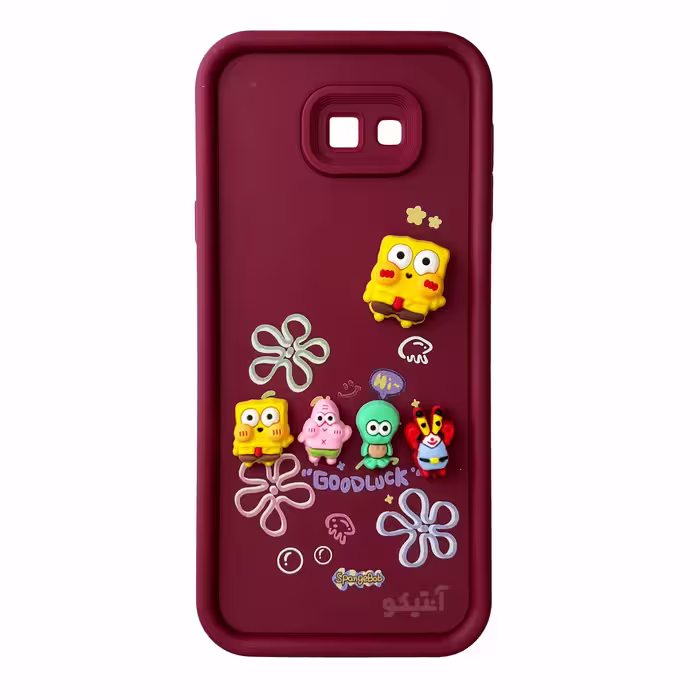قاب Solid عروسکی طرح خانواده باب اسفنجی مناسب برای Samsung J4 Plus-زرشکی