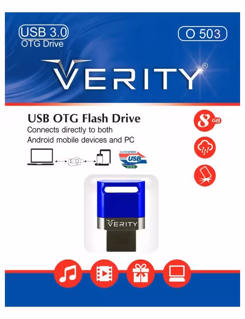فلش مموری OTG وریتی مدل O503 ظرفیت 8 گیگابایت