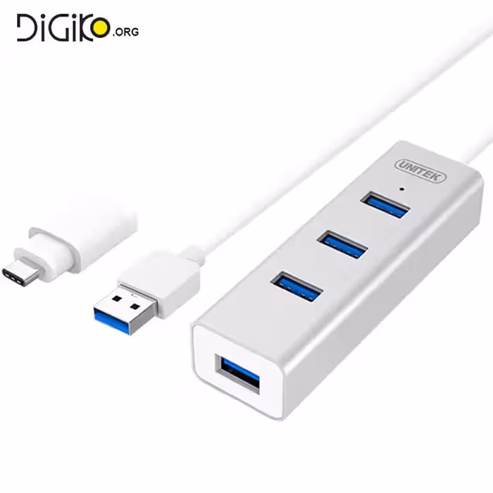 هاب USB3.0 چهار پورت بدنه الومنیوم با رابط TYPE-C (مارک UNITEK)