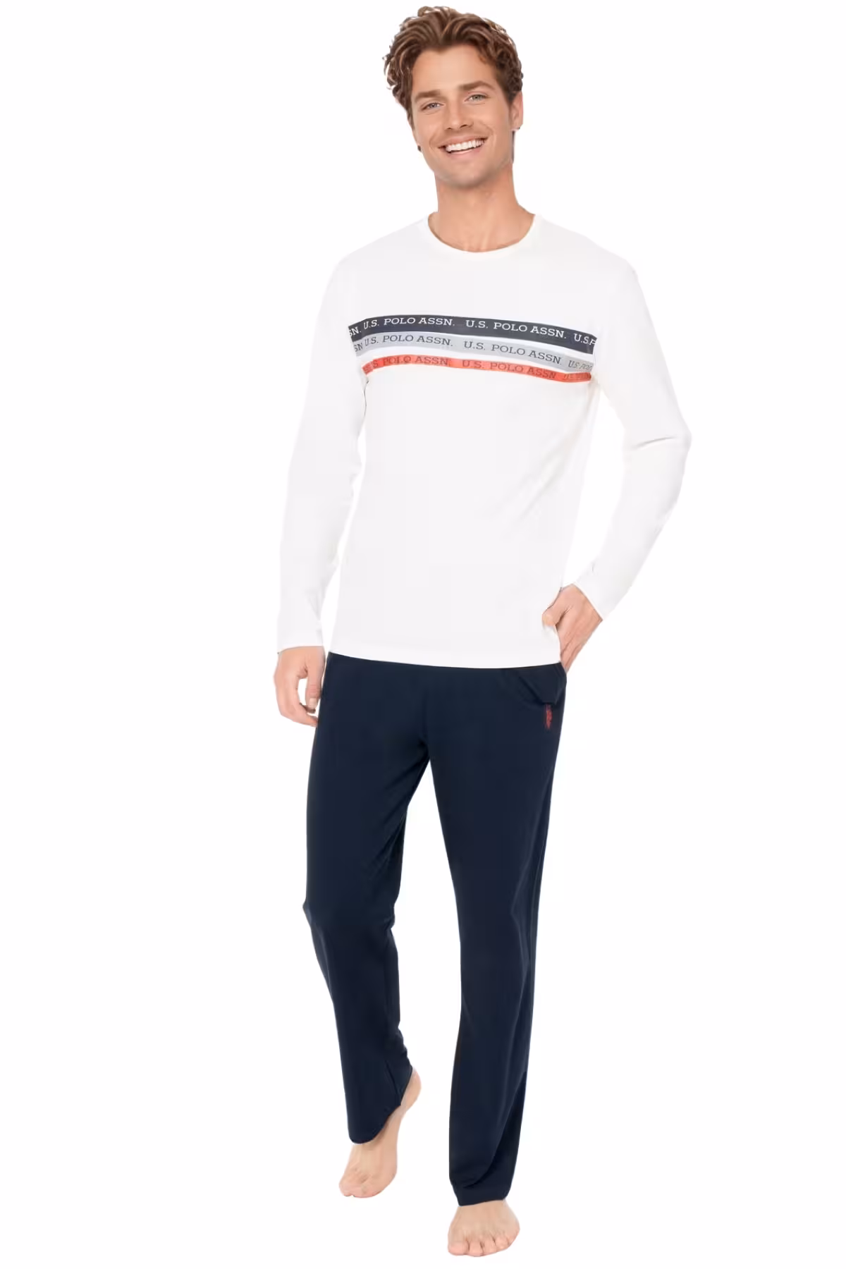 ست پیژامه مردانه مجموعه خدمات پنبه ای 100 ٪ مردان طراحی راحت و شیک U.S. Polo Assn.