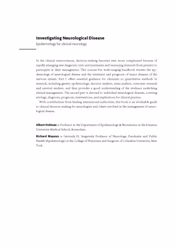 خرید و دانلود نسخه کامل کتاب Investigating Neurological Disease: Epidemiology for Clinical Neurology