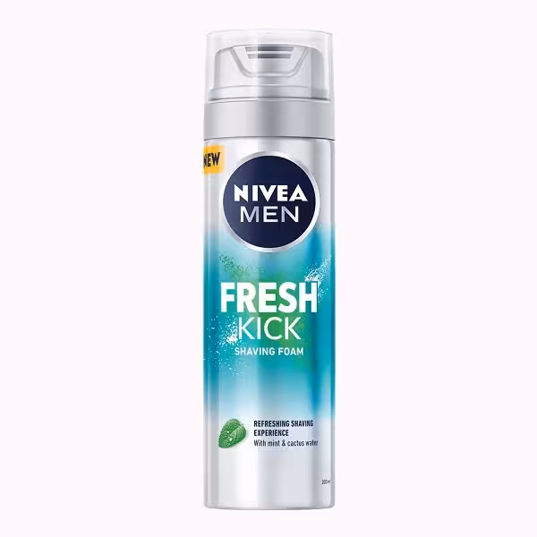 کف اصلاح (ریش) صورت نیوا فرش کیک Nivea Fresh kick shaving foam 200ML