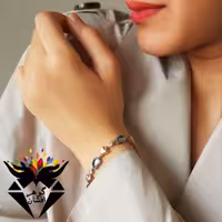 دستبند نقره رزگلد طرح ترنج D3220