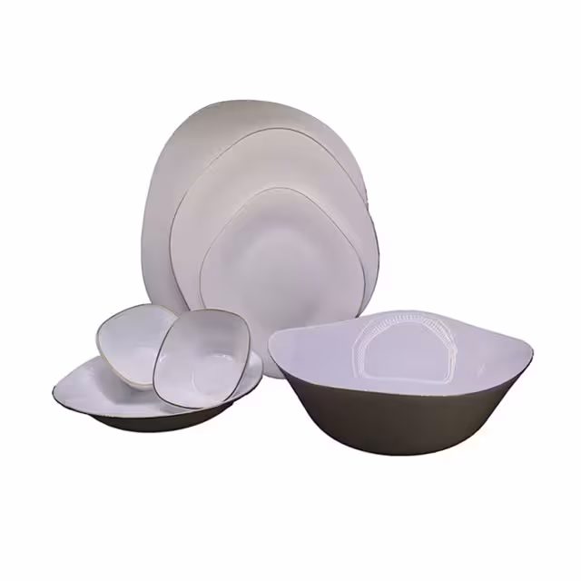 سرویس غذاخوری 26 پارچه دینو مدل مربع لب طلایی