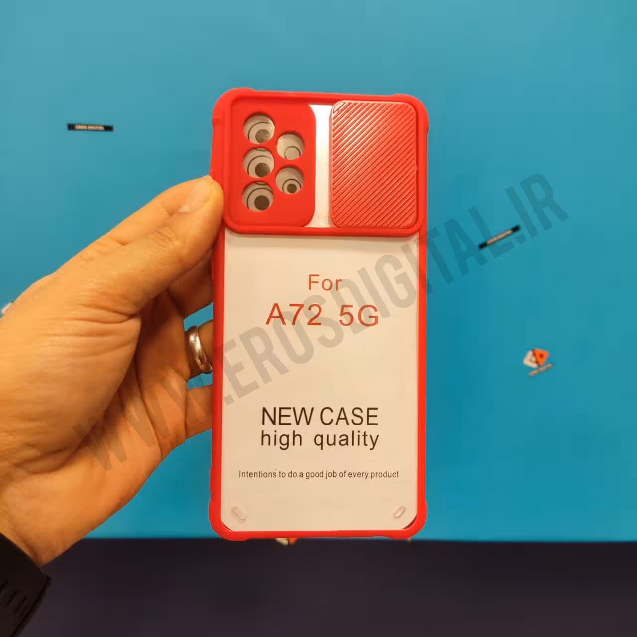 قاب گوشی سامسونگ A72 مدل محافظ لنز دار کشویی شفاف