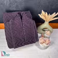 حوله تن پوش دانژه رنگ بادمجونی