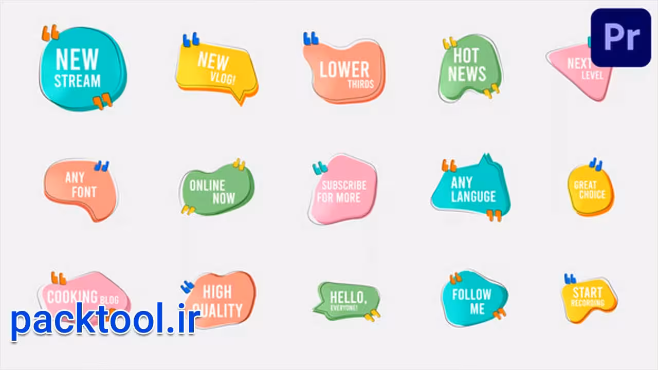 دانلود پروژه آماده پریمیر زیرنویس های انتزاعی Abstract Forms Lower Thirds - پک تول