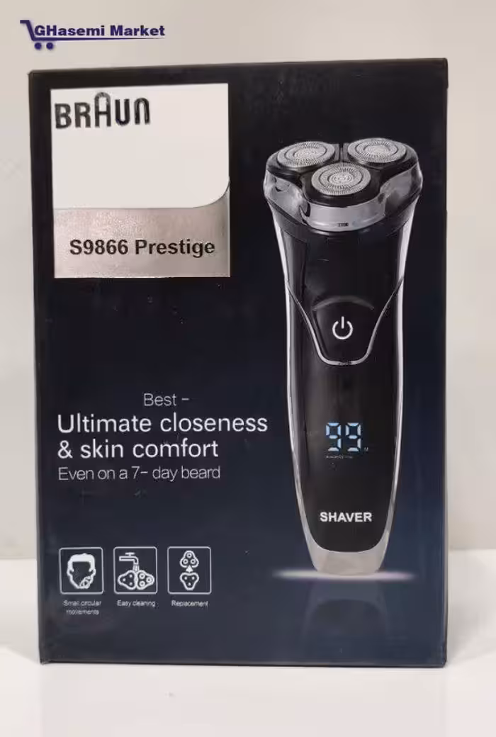 ریش تراش سه تیغ براون دیجیتال BRAUN مدل 9866prestige