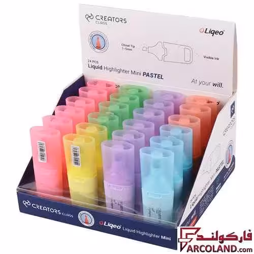 ماژیک هایلایتر مایع مینی پاستیلی کریتورز کلاس Creators Class Pastel H-3128B بسته 24 عددی