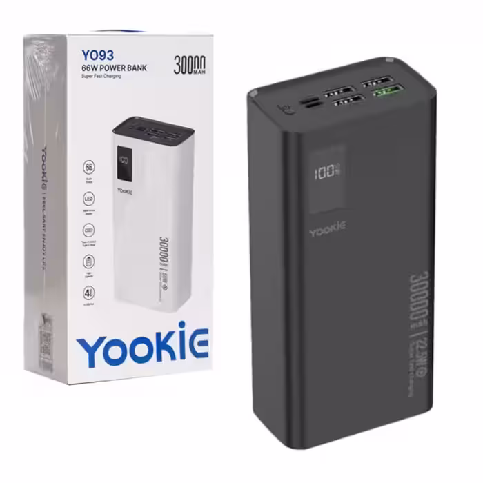 پاوربانک یوکی (Yookie) مدل YO93 ظرفیت 30000mAh | فروشگاه لوازم جانبی دکتر فون